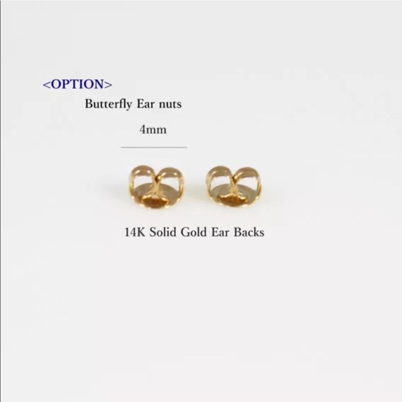 Natural Diamond Starburst Design 14K Gold Studs - Picture 4 of 4